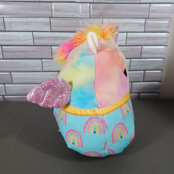 •Squishmallow Jaime Rainbow Tie Dye Pegasus Unicorn in Pajamas 8” Plush Toy - Picture 2 of 12